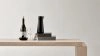 Informal glass collection by Björn Dahlström showing wine glasses and carafe for Orrefors Swedish design