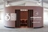 BuildUp meeting pods by Kauppi & Kauppi showing forest-inspired acoustic design for Glimakra Sweden