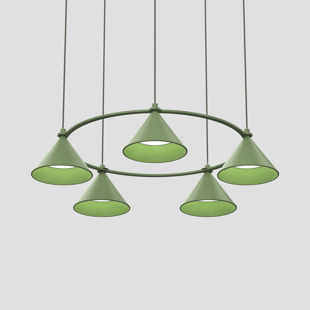 Lumo pendant light by Thomas Bernstrand for Zero Lighting in classic cone shape with aluminum shade