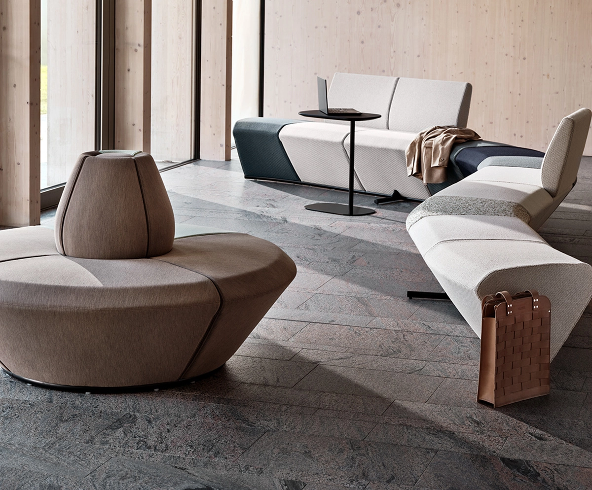 Spino 90° modular sofa system with corner configurations by Stefan Borselius for Skandiform