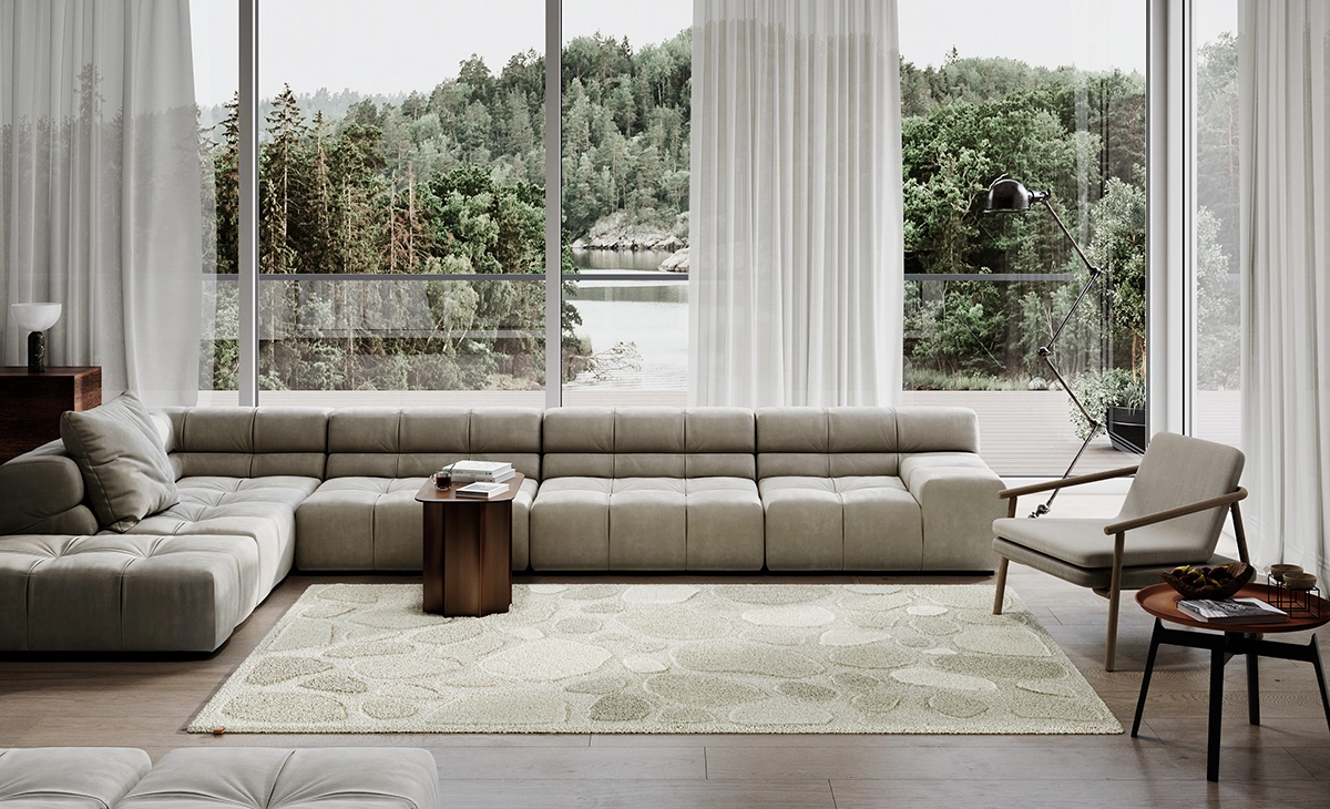 Archipelago hand-tufted rug by Gunilla Lagerhem Ullberg showcasing Swedish seasonal landscape