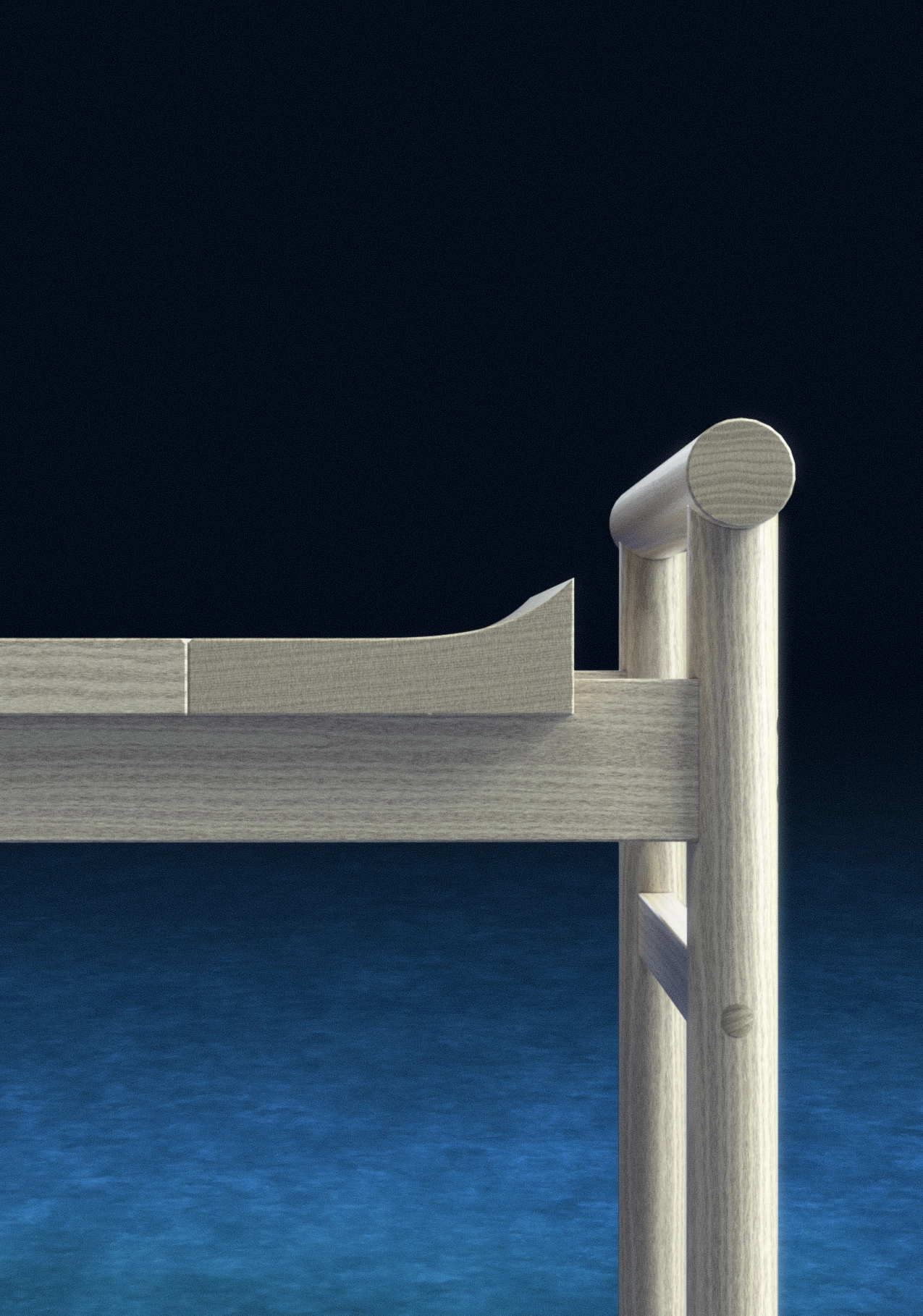 Detail of Klint bench curved seat construction highlighting Swedish woodworking quality