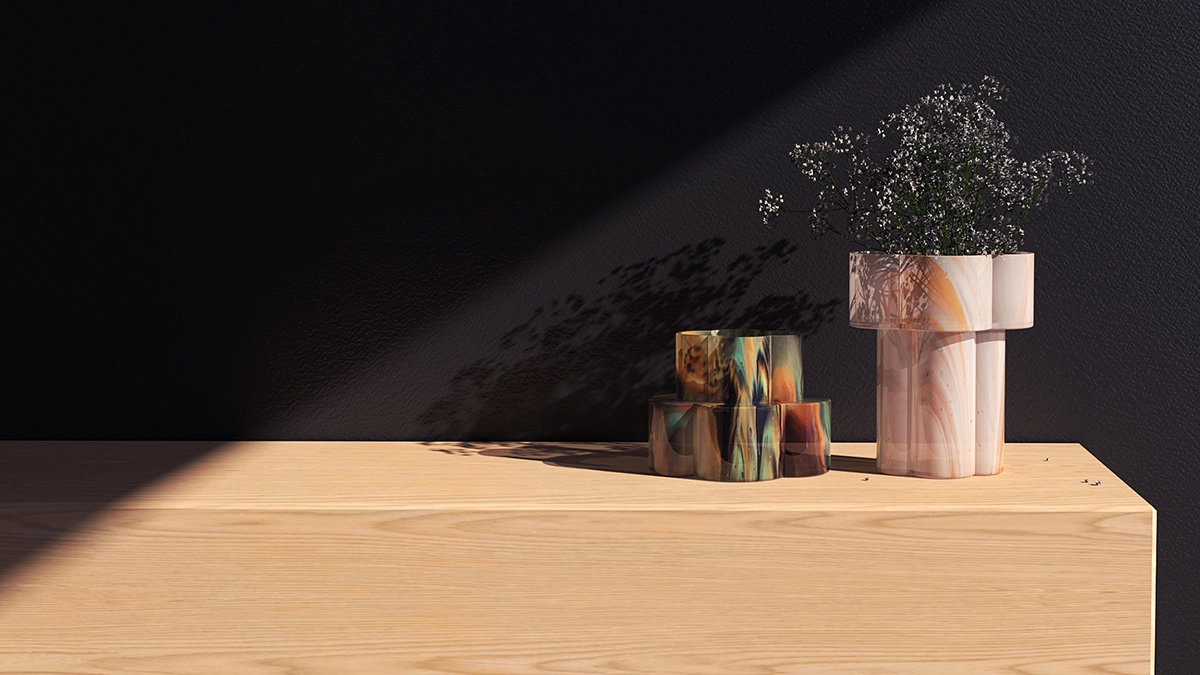 Recycled glass vase by Anne Hirvonen Northern Design Award first prize winner sustainable interior accessory