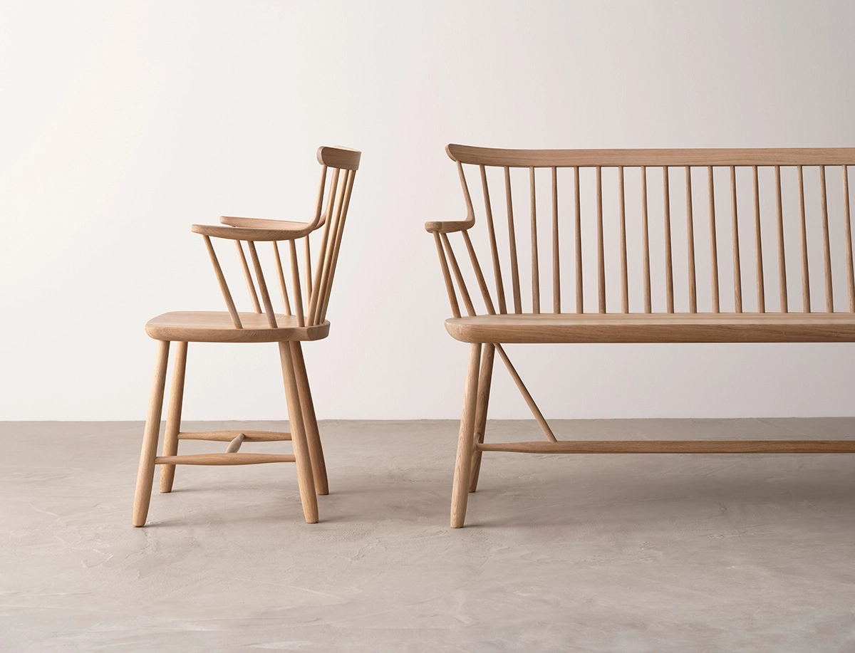 Stick family collection displaying various seating options with sustainable Swedish construction methods