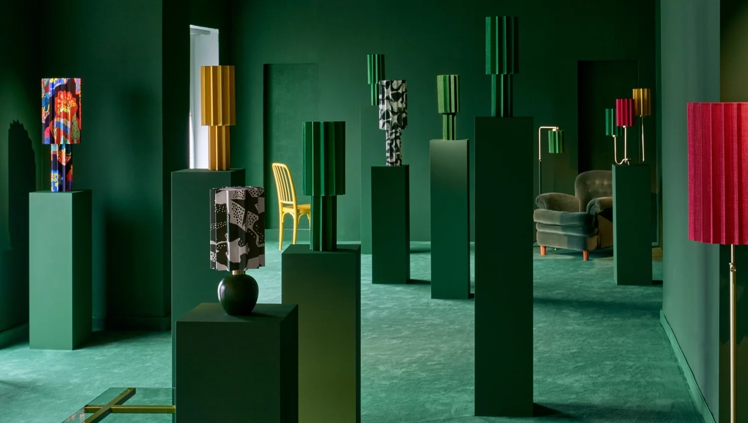 Pleated for Frank lighting collection by Folkform for Svenskt Tenn featuring Josef Frank patterns