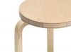 Close-up of Aalto L-leg construction showing bent birch wood and veneer insertion technique