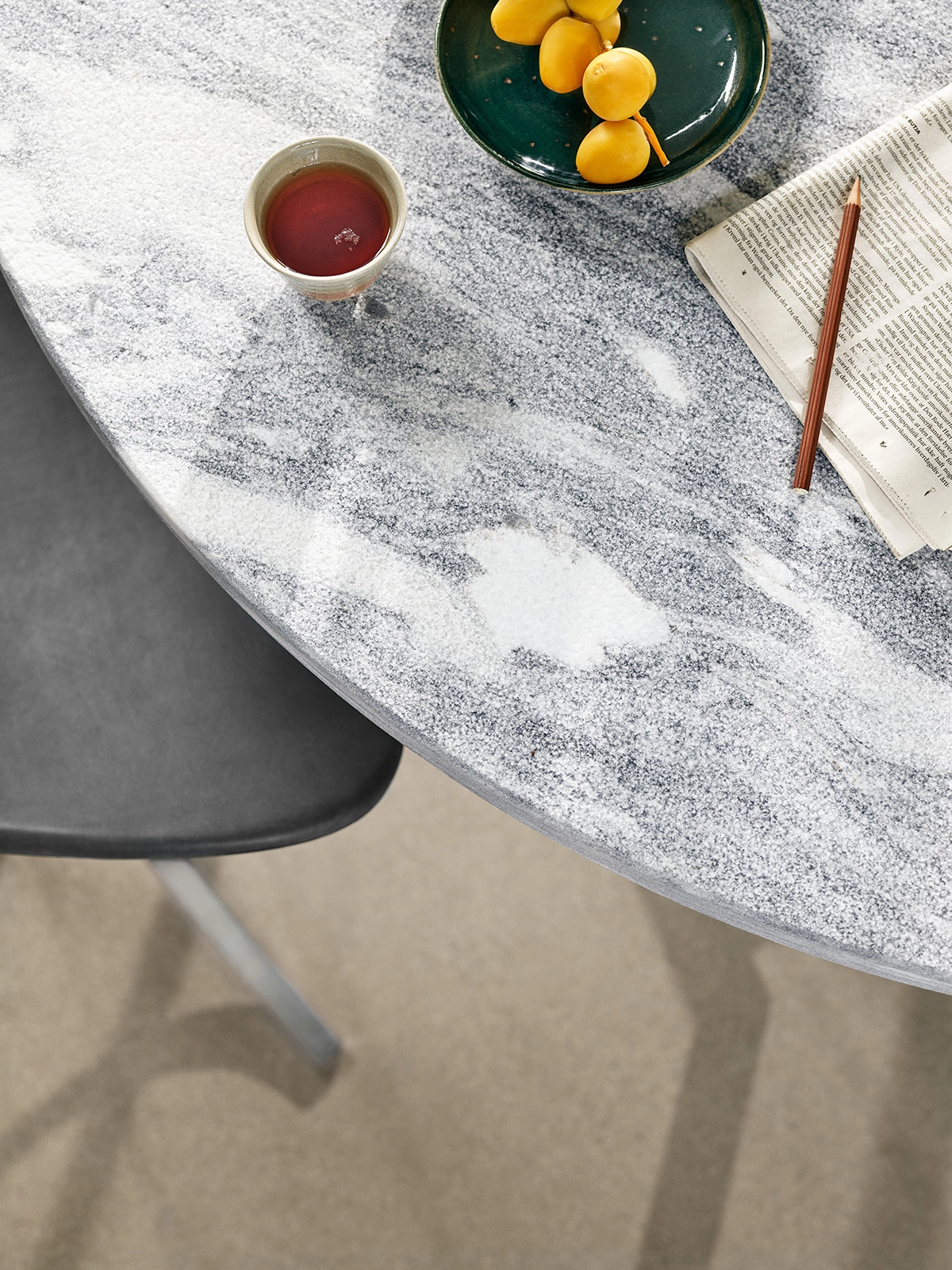 Fauske marble tabletop Poul Kjærholm PK61 coffee table Fritz Hansen Norwegian Arctic stone design furniture