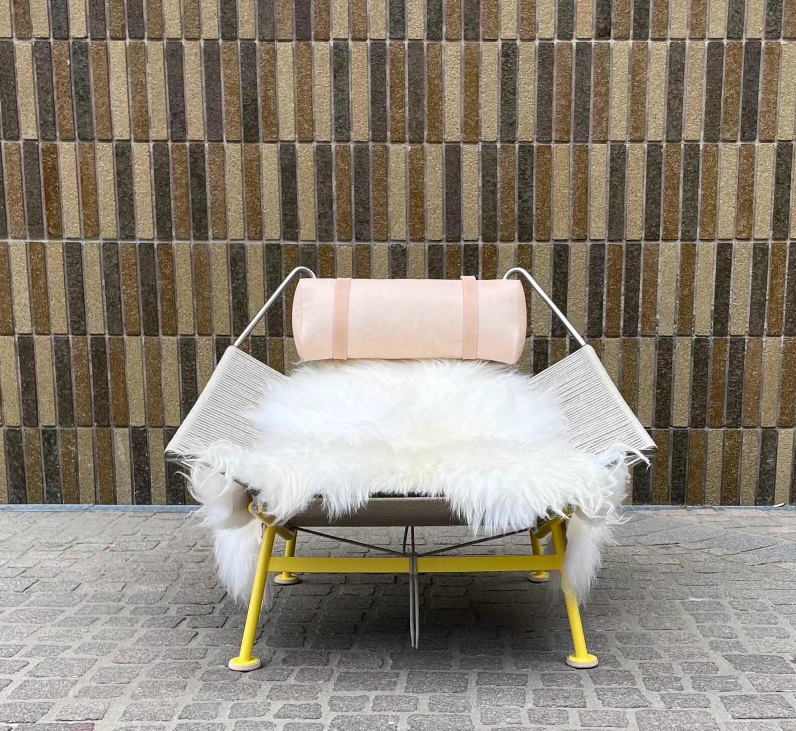 Limited jubilee PP225 Flag Halyard Chair in Wegner Yellow alongside original version showing PP Møbler's heritage collection