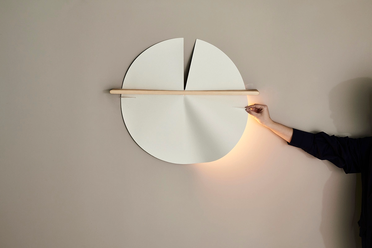 Dawn wall lamp by BLY Studio featuring innovative form and sophisticated light distribution