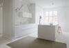 Woodnotes green collection by Ritva Puotila featuring paper yarn textiles with natural tones and minimalist design