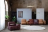 Oas modular sofa system by Fredrik Mattson for Materia shown in multiple configuration possibilities