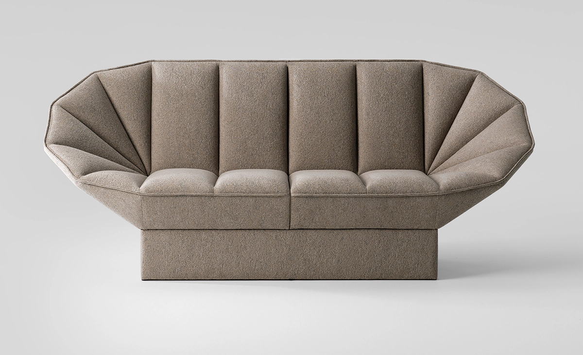 ORI sofa system by design studio Front for EFG featuring decorative elements and modular components