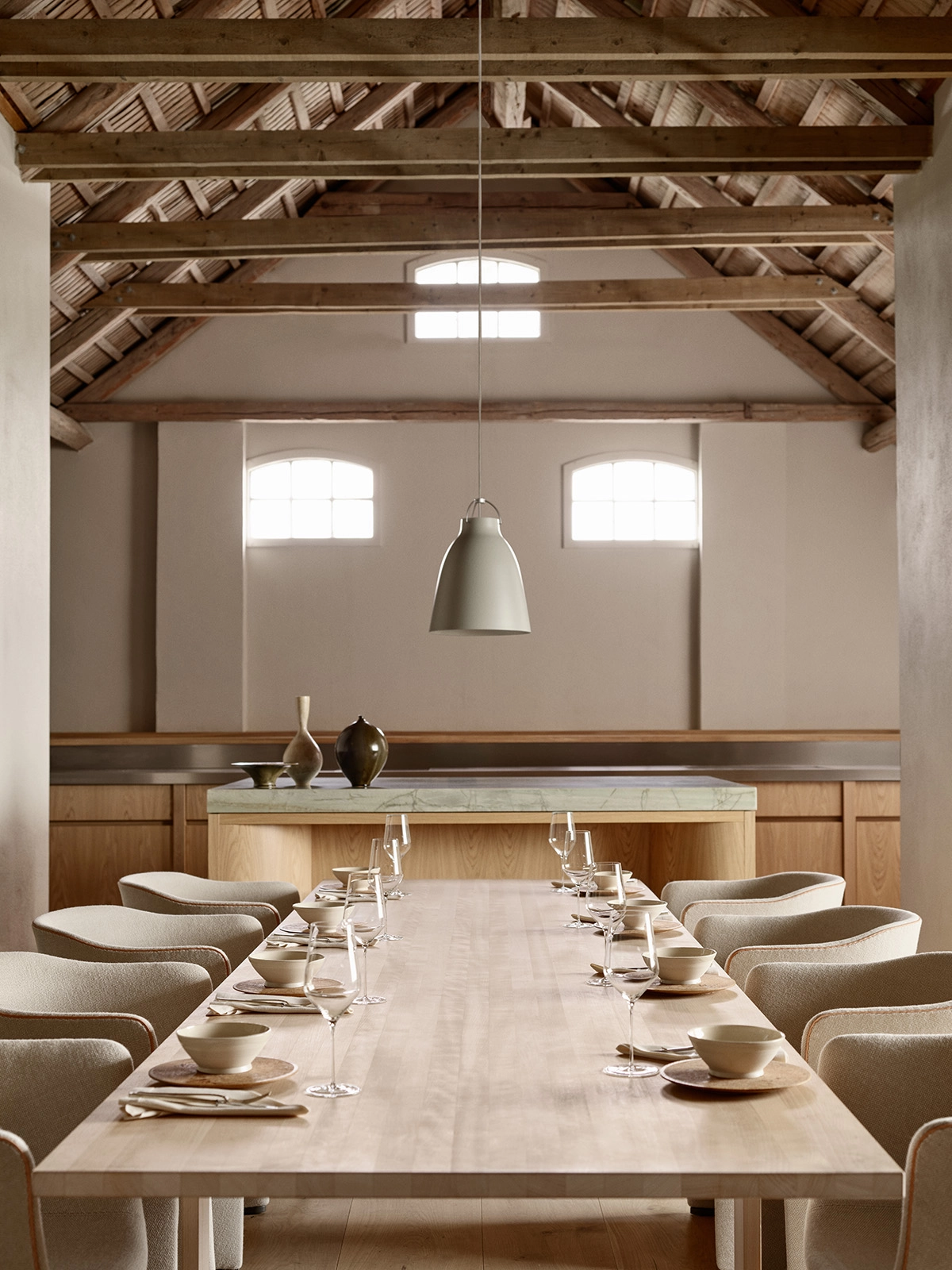 Iconic Caravaggio pendant lamp with new color options designed by Cecilie Manz