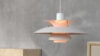 PH 5 pendant in limited edition pale rose hue celebrating Poul Henningsen design anniversary
