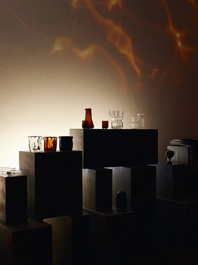Iittala Kaamos collection launch and exhibition during Helsinki Design Week celebrating Nordic winter darkness