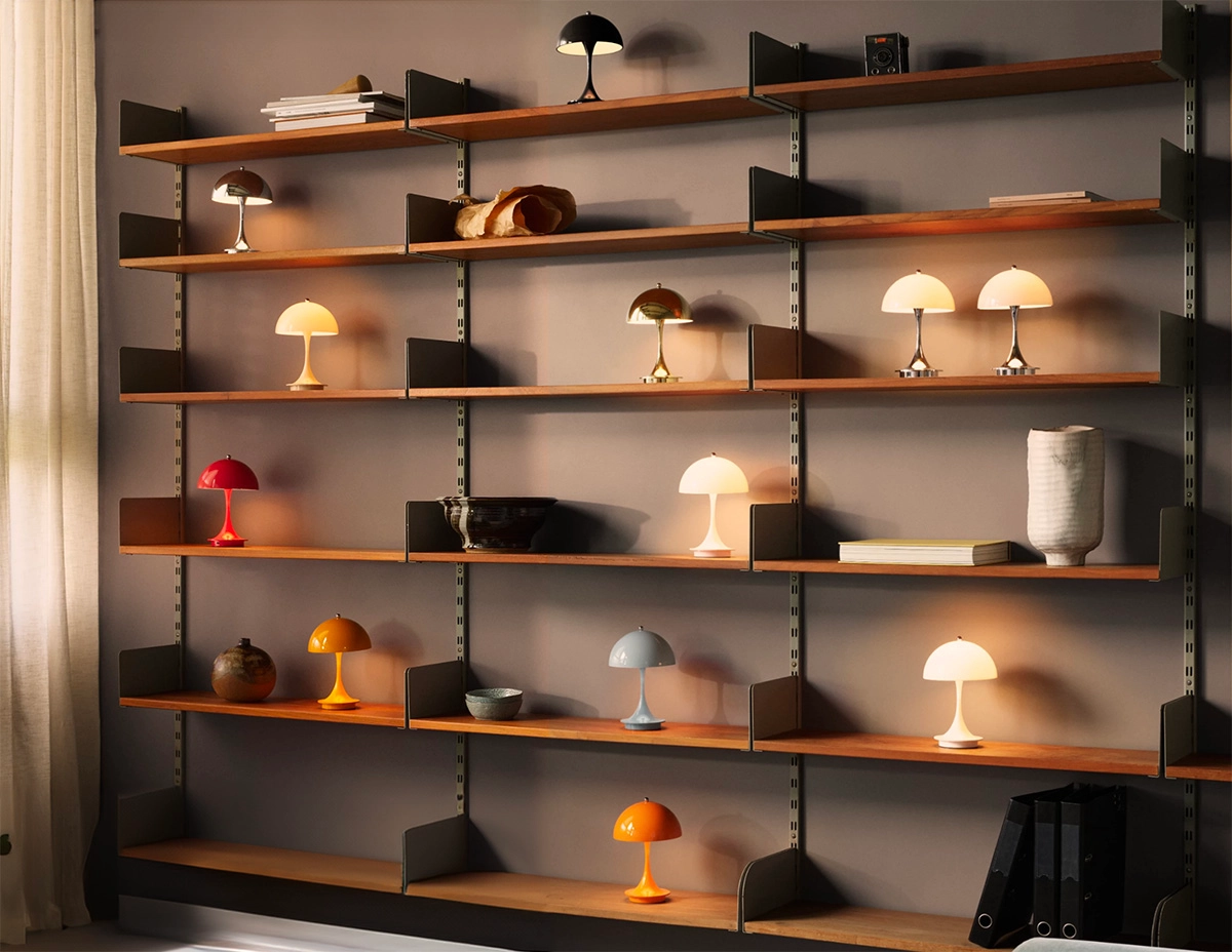 PANTHELLA 160 portable lamp by Verner Panton for Louis Poulsen featuring six vibrant new autumn 2024 color options