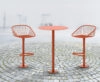 KORG bar stool and high table by Thomas Bernstrand for Nola featuring distinctive basket-inspired design language