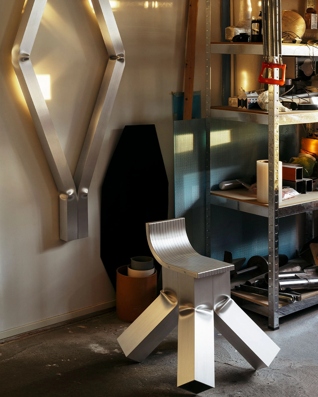 Detail of David Taylor's SPECIAL EFFECTS showing unconventional material combinations and finish treatments