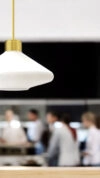 VOLVER lighting by Daniel Lavonius Jarefeldt for Örsjö featuring symmetrical design elements with elegant proportions