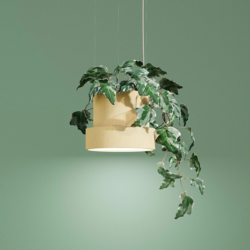 EVY lamp by Formateket for ZERO featuring customizable design that allows users to select their preferred plant element