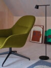 FIBER Lounge Armchair with swivel base by Iskos-Berlin for Muuto featuring shell made from innovative composite materials