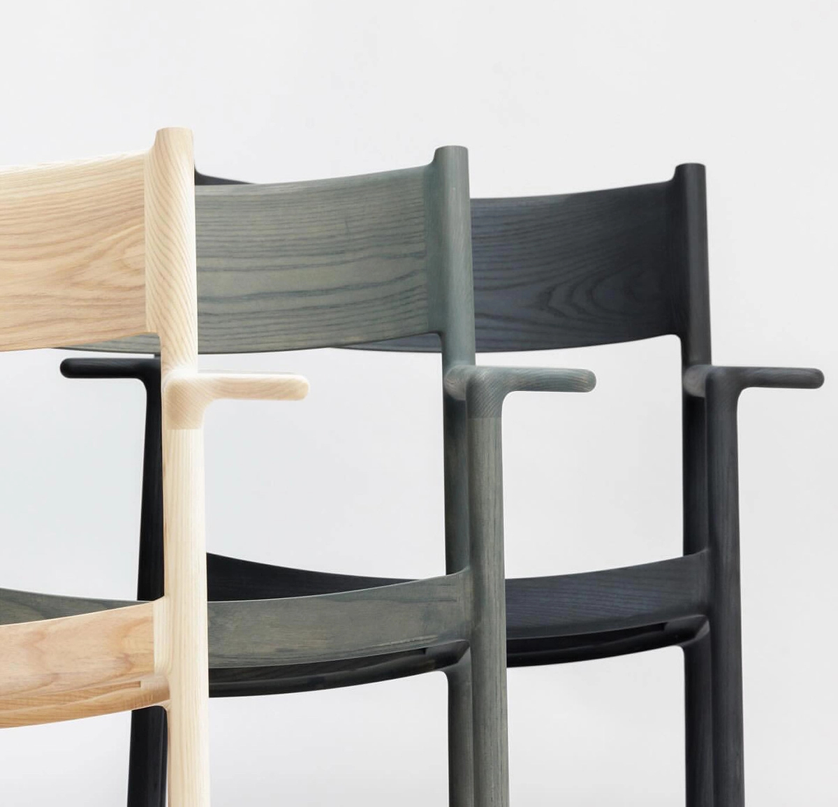 GLC 01 lounge chair by Lars Vejen and Taijiro Ishiko for Hirata Gen Collection featuring solid ash wood construction with refined joinery details.