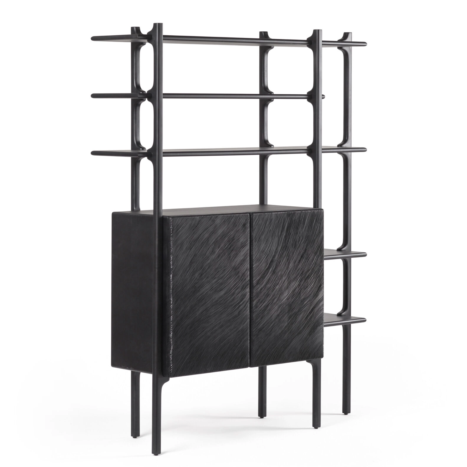 Zanat Tara Cabinet 10th anniversary edition featuring hand-carved details in walnut wood, designed by Monica Förster