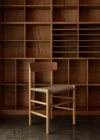 Børge Mogensen's J39 Chair Upholstered by Fredericia featuring canvas seat and solid wood frame