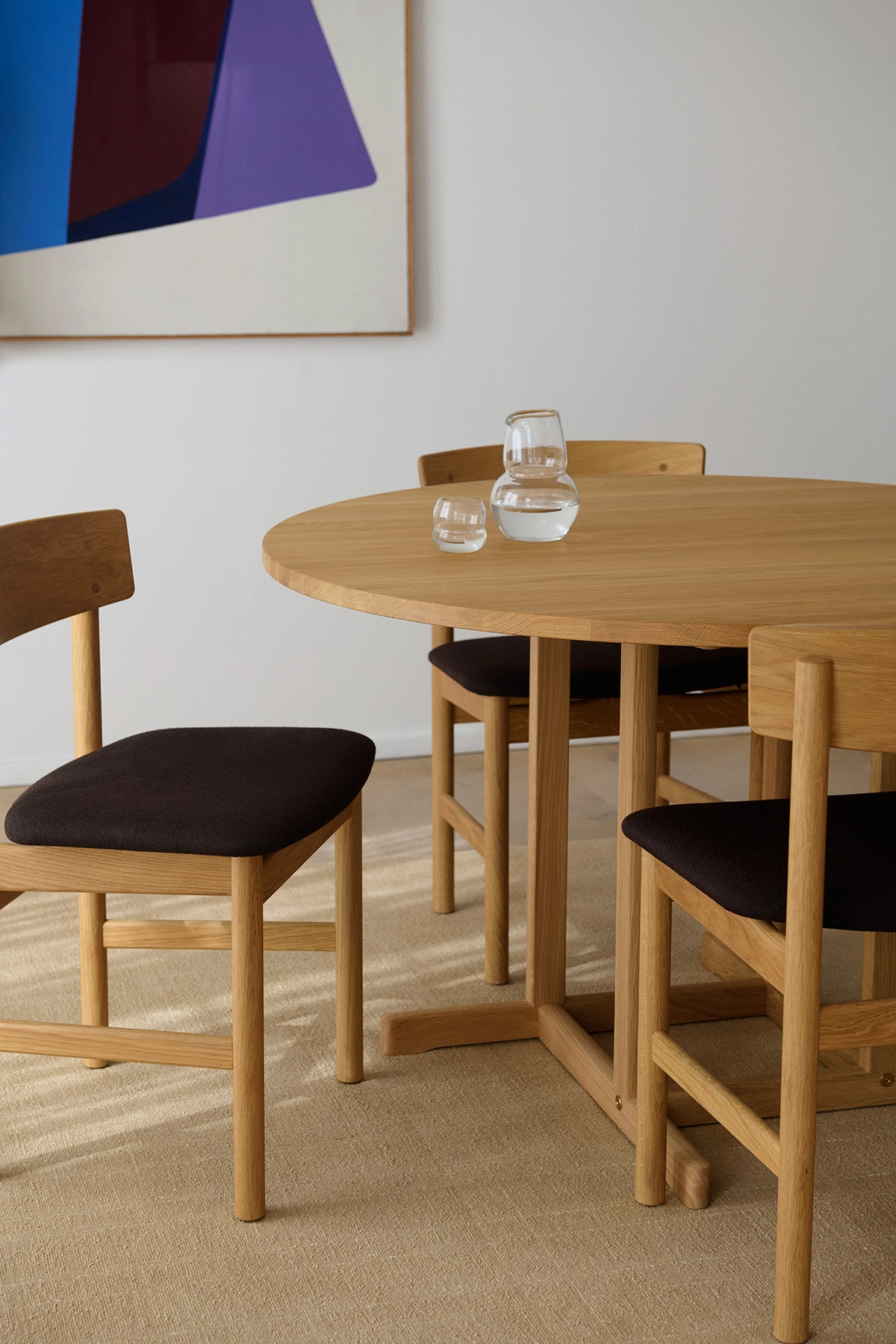 Fredericia BM80 Mogensen Shaker Table in solid oak showcasing minimalist Danish design with offset base