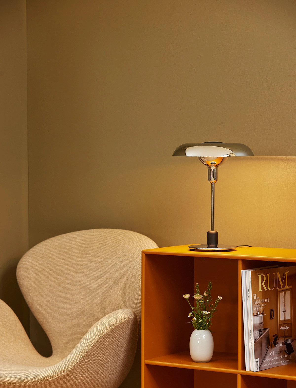 Piet Hein RA250 Anniversary chrome desk lamp, limited edition 120 pieces for 2025 birthday celebration