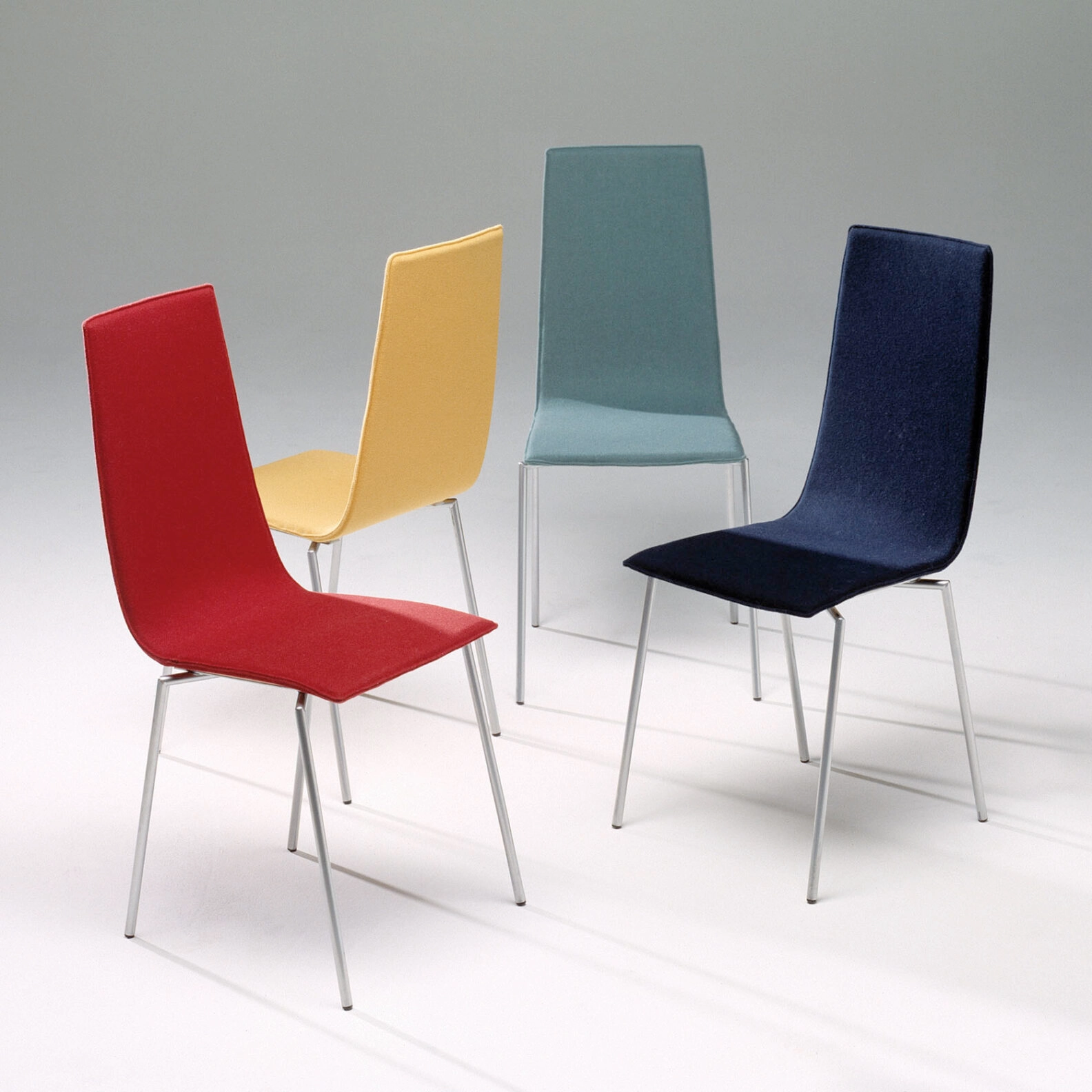 Cobra collection by Mattias Ljunggren for Källemo featuring chrome steel chairs and tables design