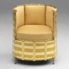 Mats Theselius El Dorado armchair Källemo etched brass frame curly birch handles nubuck leather limited edition