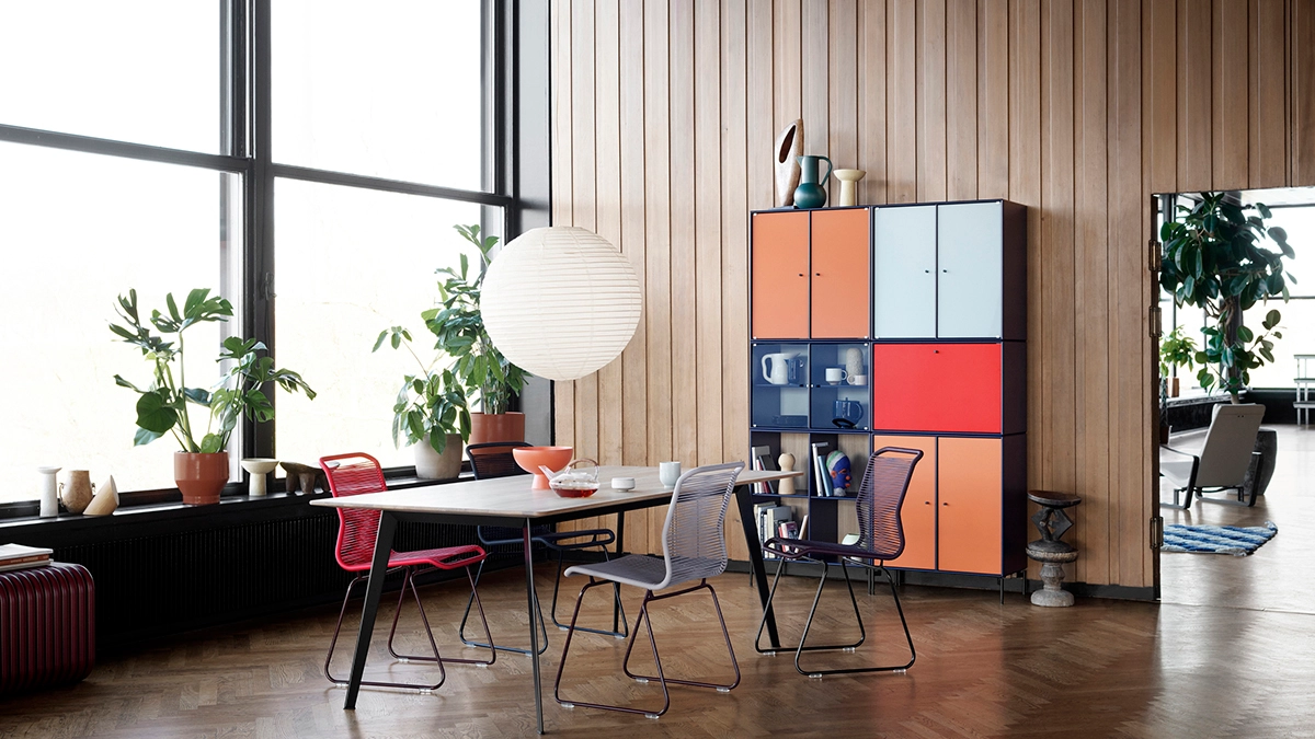 Danish furniture Montana modular storage systems vibrant colors flexible design solutions modern interiors