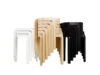 Spin stackable stool by Staffan Holm for Swedese in ash veneer showing award-winning curved design