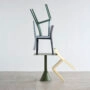Elementaire Chair smoky green blue grey anthracite light yellow_Palissade Cone Table olive