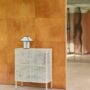 Perforated Cabinet M Eggshell_Ava Pyramid Table Lamp white
