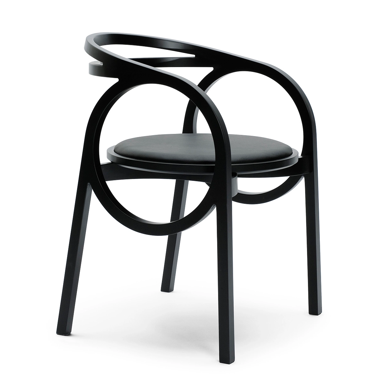 Wien Chair by Björn Dahlström for NC Nordic Care showing expressive wooden construction and strong graphic form