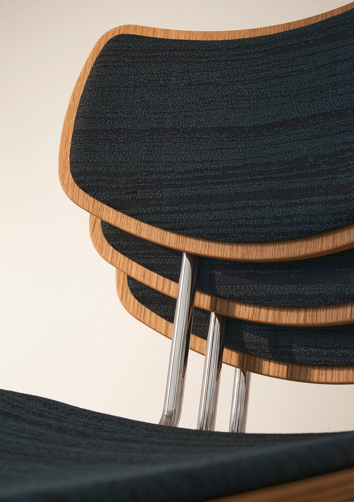 Chrome-finished VLA26 Vega chair by Vilhelm Lauritzen Architects newly introduced by Carl Hansen & Søn
