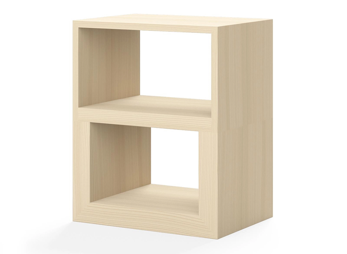 Minimalist spruce wood Cabinet by Aldo Bakker featuring contrasting 1.5cm top and 4.5cm base