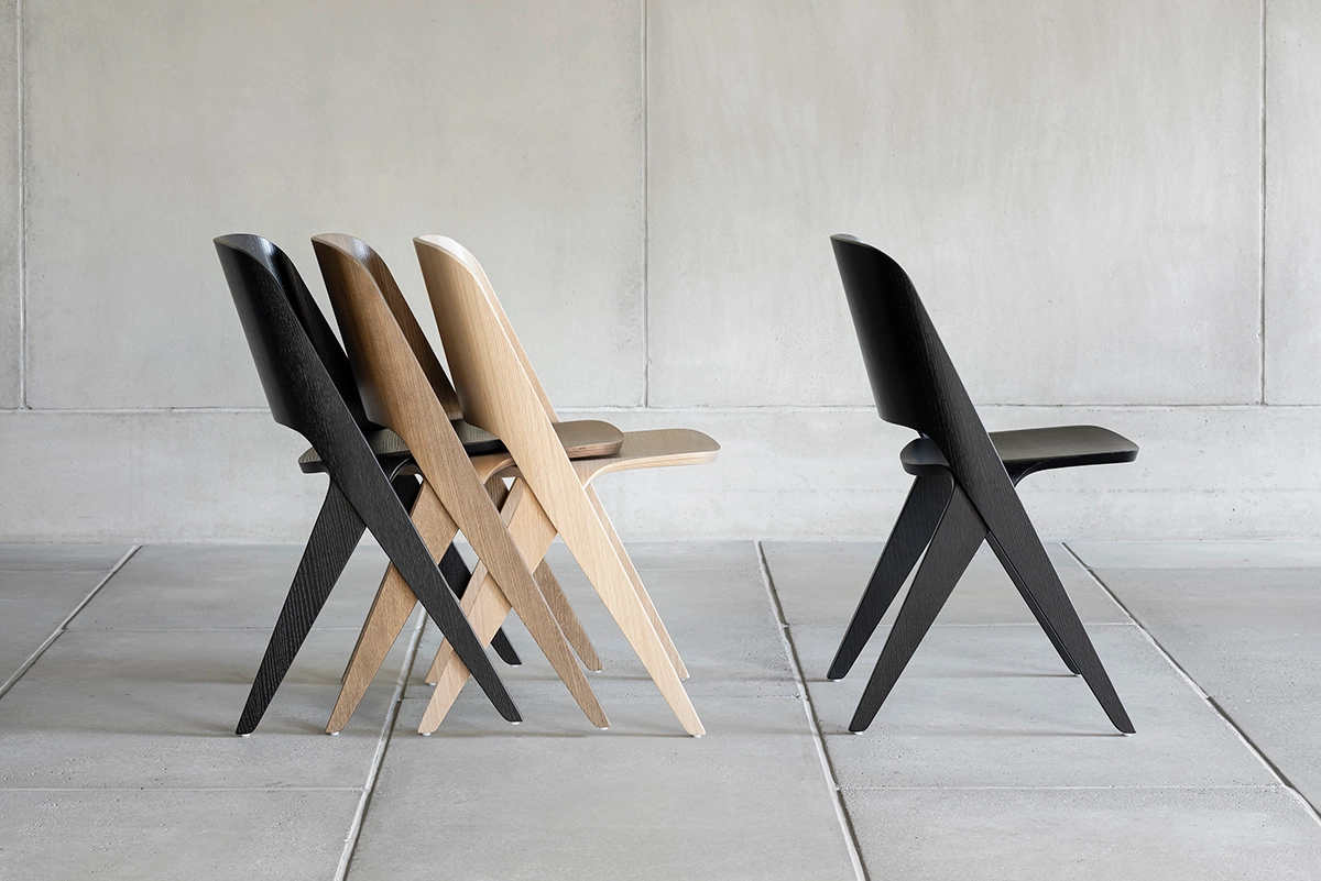 Lavitta chairs in multiple wood finishes showing the collection's versatility and material options