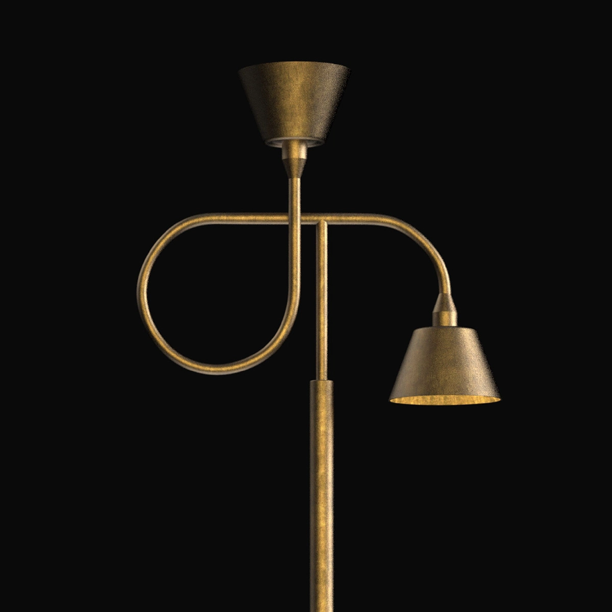 LOOP table lamp in raw brass demonstrating Swedish minimalist lighting design principles