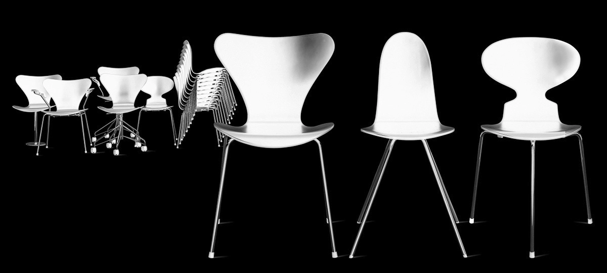 Model: AJ stolefamilie
Udf¯relse: lak
Designer: Arne Jacobsen
DesignÂr: 1952, 1955

Product: AJ chair family
Finish: lacquer
Designer: Arne Jacobsen
Year of design: 1952, 1955

Modell: AJ Stuhlfamilie
Ausf¸hrung: Lak
Designer: Arne Jacobsen
Designjahr: 1952, 1955